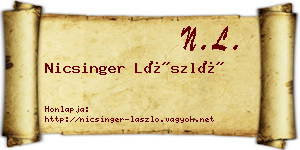Nicsinger László névjegykártya