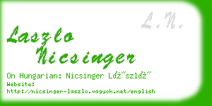 laszlo nicsinger business card